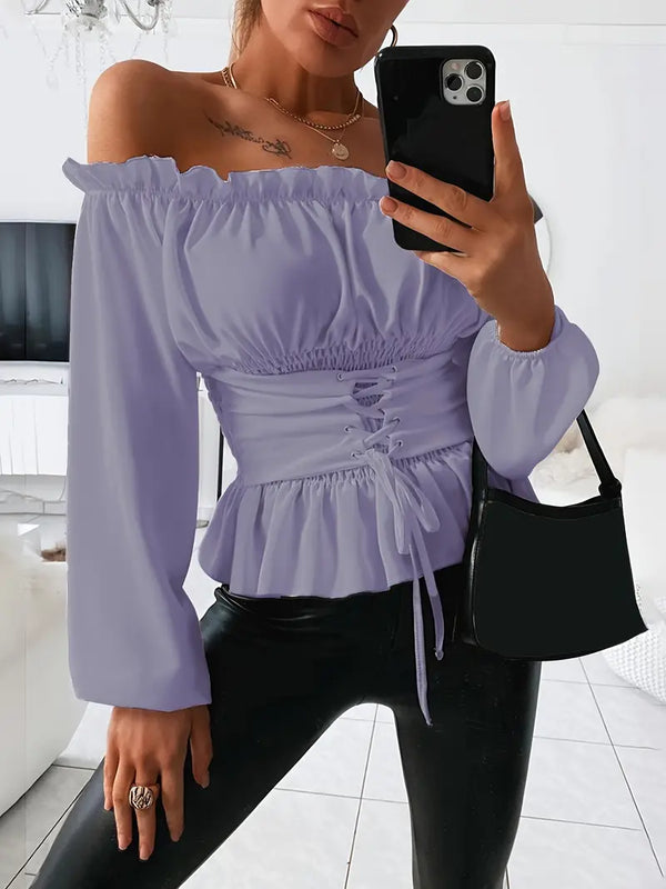 Elisa - Dames Off-Shoulder Top - Verstelbare Taille voor een Perfecte Pasvorm