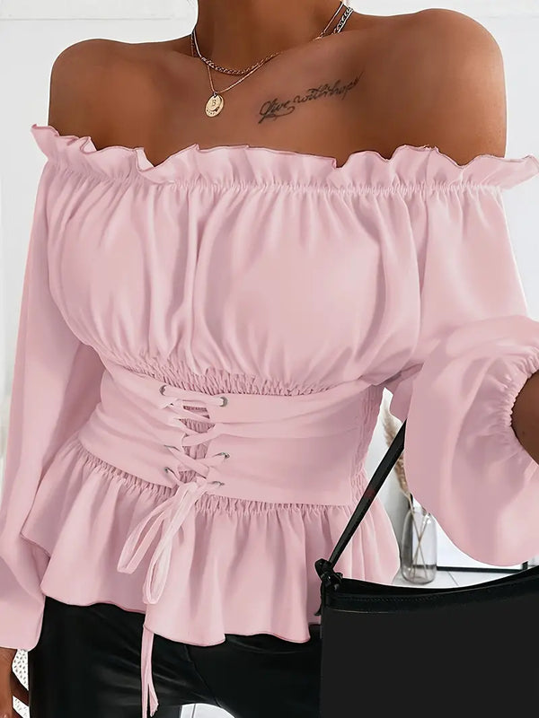 Elisa - Dames Off-Shoulder Top - Verstelbare Taille voor een Perfecte Pasvorm