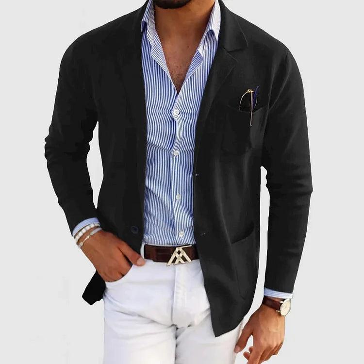 Damien | Lichtgewicht ademend katoenmix herfst vest voor heren met blazer-look en elegante afwerking