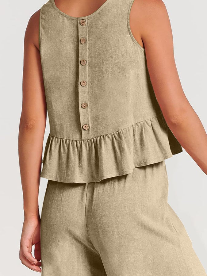 Lize - Dames Elegante Set - Tweedelige Outfit met Ruches Details