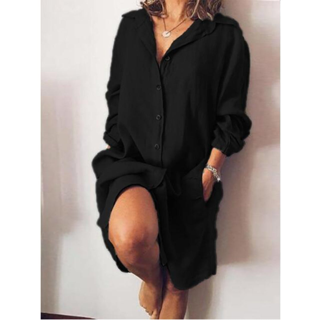 Marlene - Dames Lange Linnen Blouse - Elegante Lange Snit