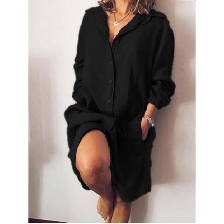 Marlene - Dames Lange Linnen Blouse - Elegante Lange Snit