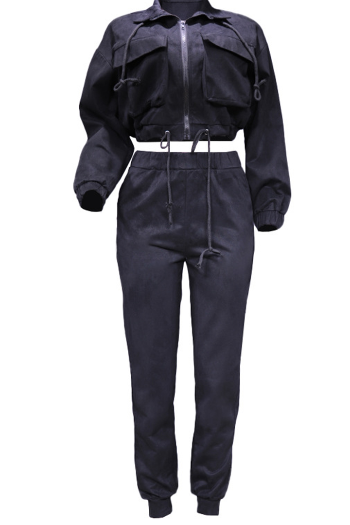 Lotte - Dames Tweedelige Set - Casual met Kraag, Ritssluiting en Lange Mouwen
