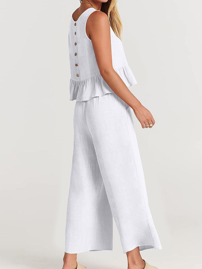 Lize - Dames Elegante Set - Tweedelige Outfit met Ruches Details