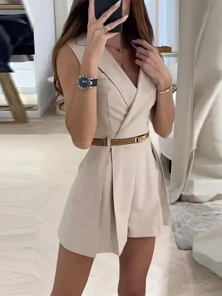 Naomi - Dames Mouwloze Korte Jumpsuit