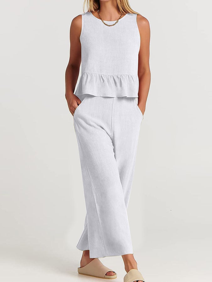 Lize - Dames Elegante Set - Tweedelige Outfit met Ruches Details