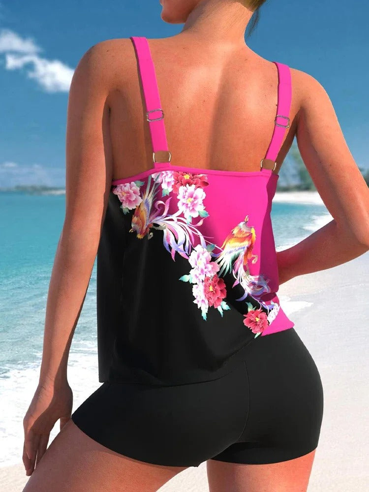 Noa - Dames Tankini - Bloemenprint en Zomers Design