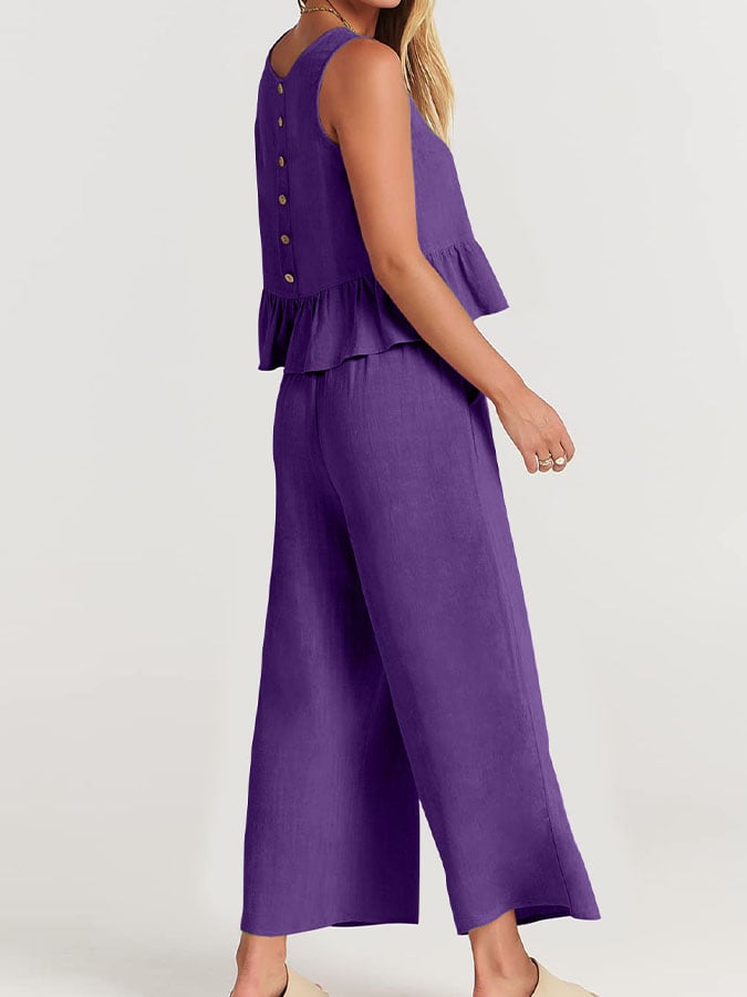 Lize - Dames Elegante Set - Tweedelige Outfit met Ruches Details