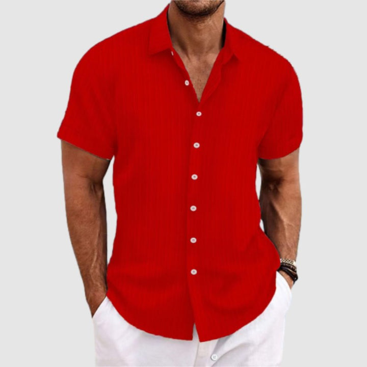 Heren overhemd korte mouw loose fit – Ademend en comfortabel voor een relaxte zomerse stijl