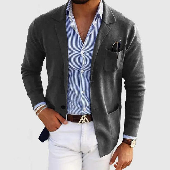 Damien | Lichtgewicht ademend katoenmix herfst vest voor heren met blazer-look en elegante afwerking