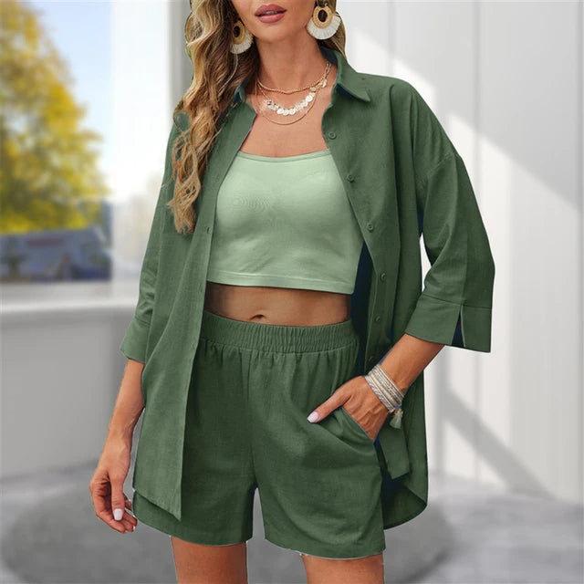 Isabeau - Dames Zomerse Tweedelige Set - Trendy en Luchtige Outfit voor Warme Dagen