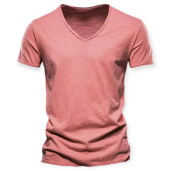 Luca | Lichtgewicht ademend katoenen zomershirt voor heren met moderne V-hals