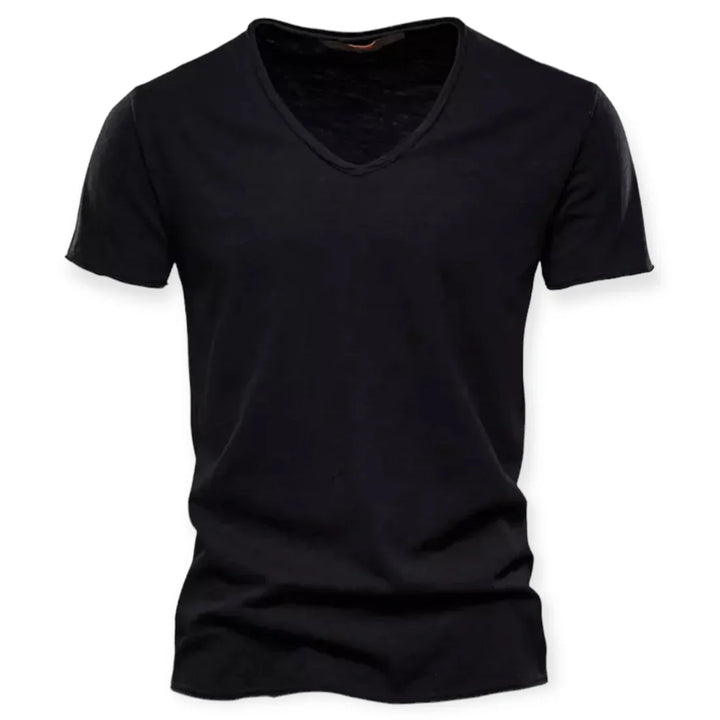 Luca | Lichtgewicht ademend katoenen zomershirt voor heren met moderne V-hals