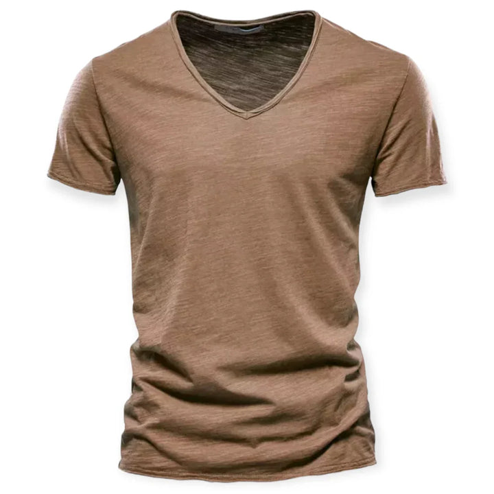 Luca | Lichtgewicht ademend katoenen zomershirt voor heren met moderne V-hals