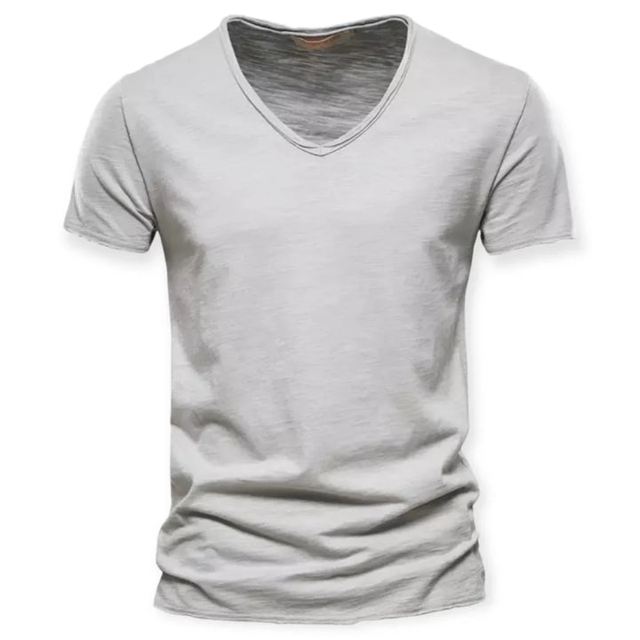 Luca | Lichtgewicht ademend katoenen zomershirt voor heren met moderne V-hals