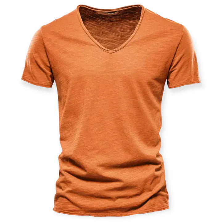 Luca | Lichtgewicht ademend katoenen zomershirt voor heren met moderne V-hals