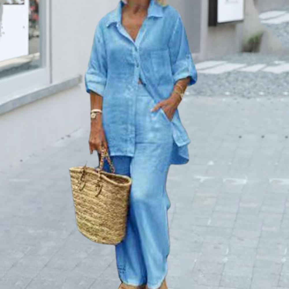 Lotte - Dames Blouse en Broek Set - Losvallend voor een Casual Stijl