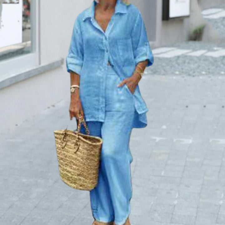 Lotte - Dames Blouse en Broek Set - Losvallend voor een Casual Stijl