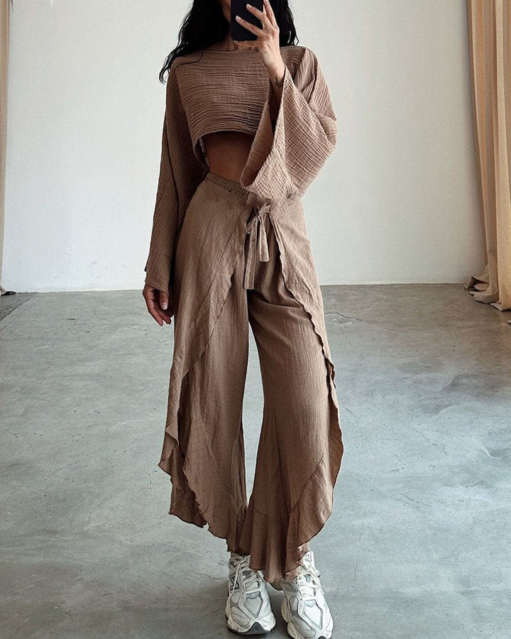 Fenna - Dames Elegante Top en Broek Set - Chic en Comfortabel