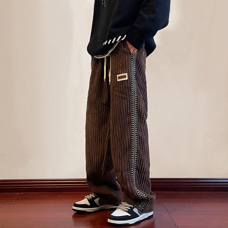 Heren corduroy joggingbroek – Zachte ribstof en relaxte pasvorm voor stijlvolle ontspanning