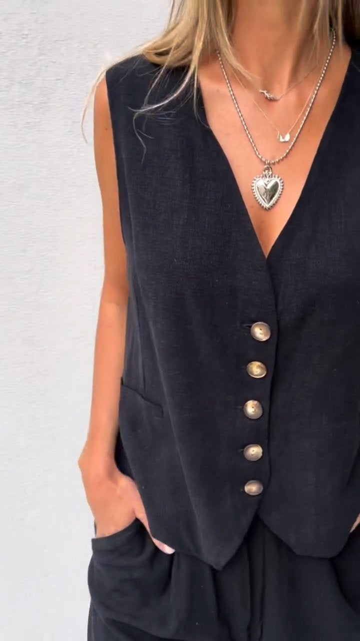 Maren - Dames Tweedelige Set met Gilet - Elegante en Moderne Look