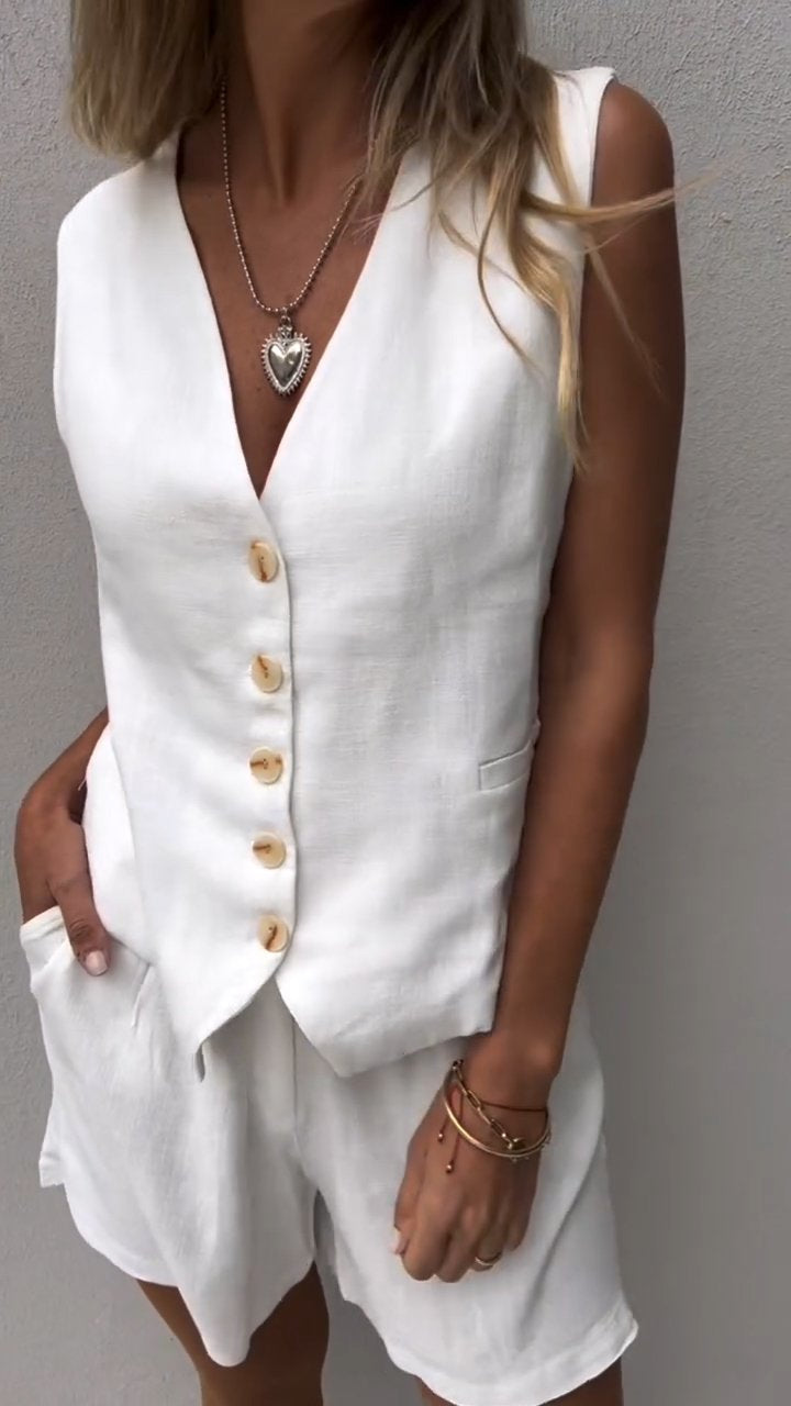 Maren - Dames Tweedelige Set met Gilet - Elegante en Moderne Look