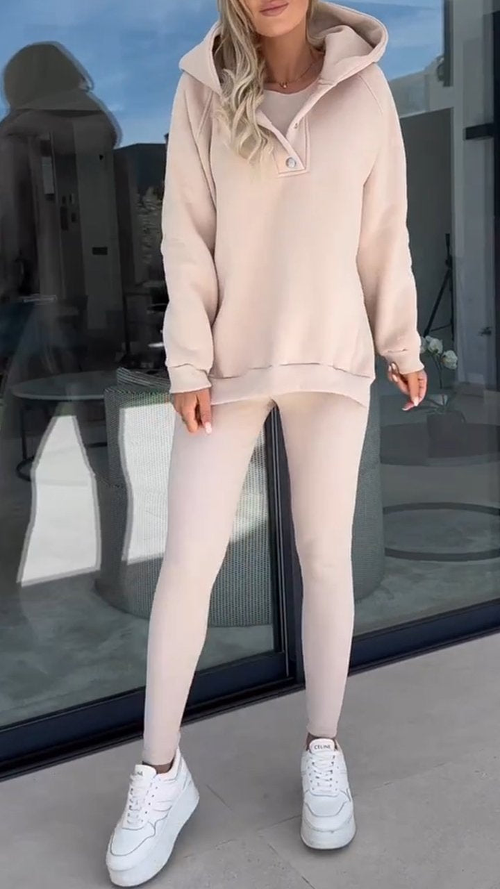 Jade - Dames Tweedelige Set - Casual met Capuchon en Stijlvol Splitdesign