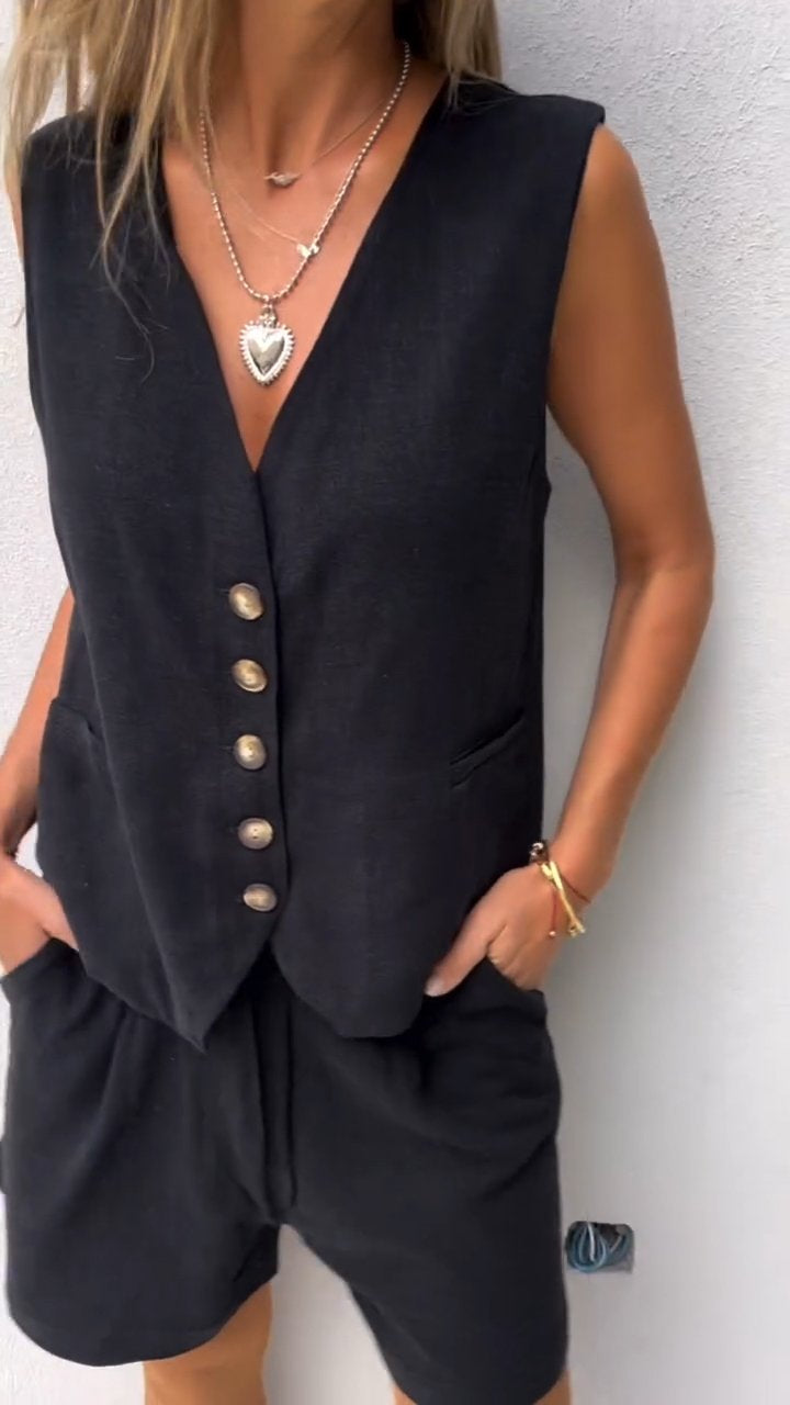 Maren - Dames Tweedelige Set met Gilet - Elegante en Moderne Look