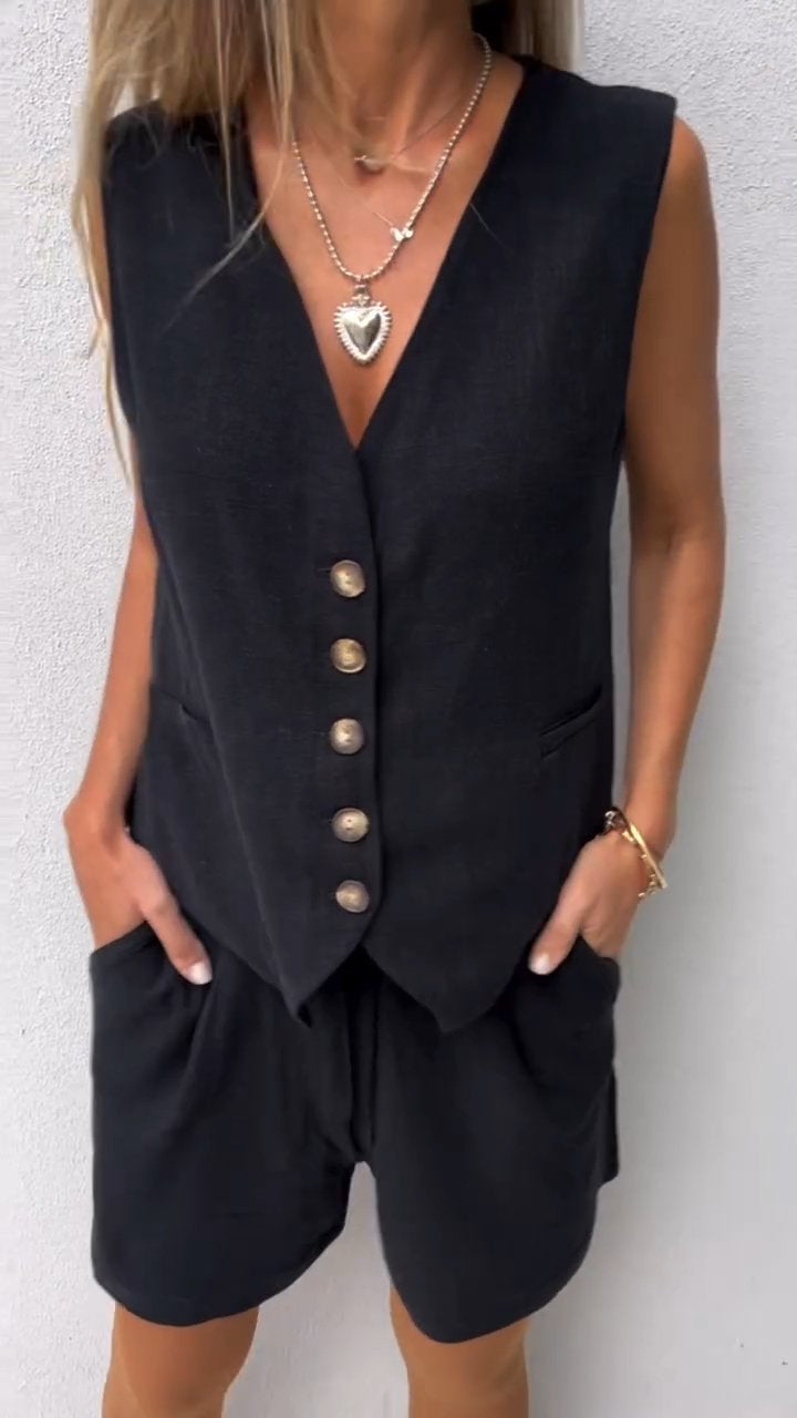 Maren - Dames Tweedelige Set met Gilet - Elegante en Moderne Look