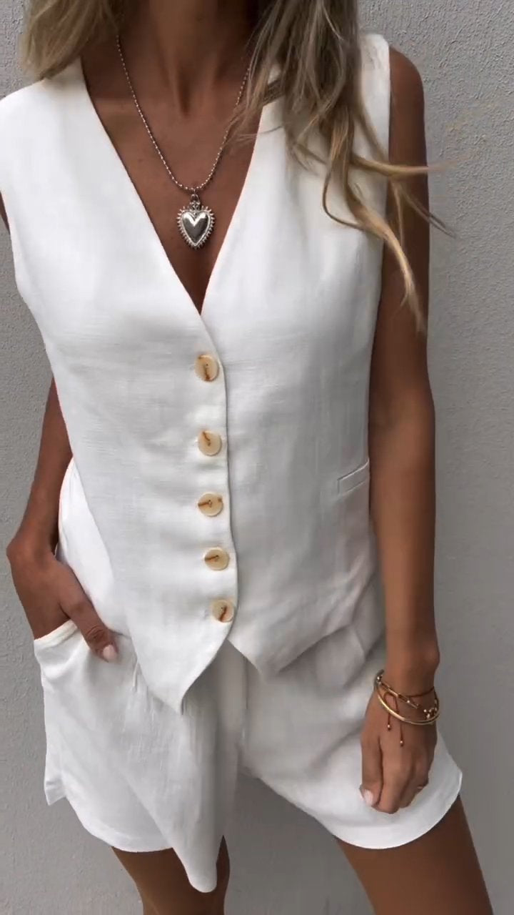 Maren - Dames Tweedelige Set met Gilet - Elegante en Moderne Look