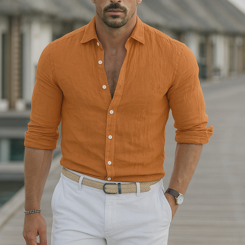 Elegante linnen herenoverhemd – Stijl en comfort voor elke gelegenheid