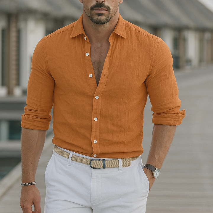 Elegante linnen herenoverhemd – Stijl en comfort voor elke gelegenheid