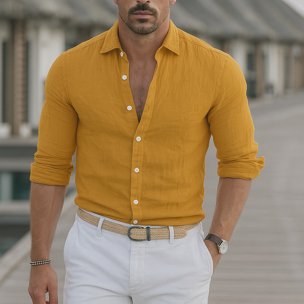 Elegante linnen herenoverhemd – Stijl en comfort voor elke gelegenheid