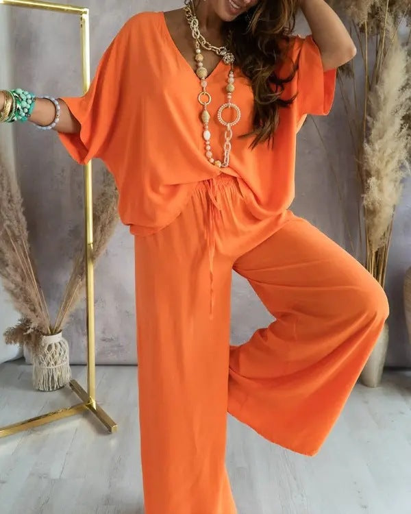 Sophie - Dames Top en Broek Set - Comfortabel en Stijlvol Ontwerp