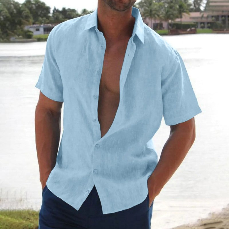 Heren overhemd korte mouw – Casual linnen shirt voor stijlvolle zomerdagen