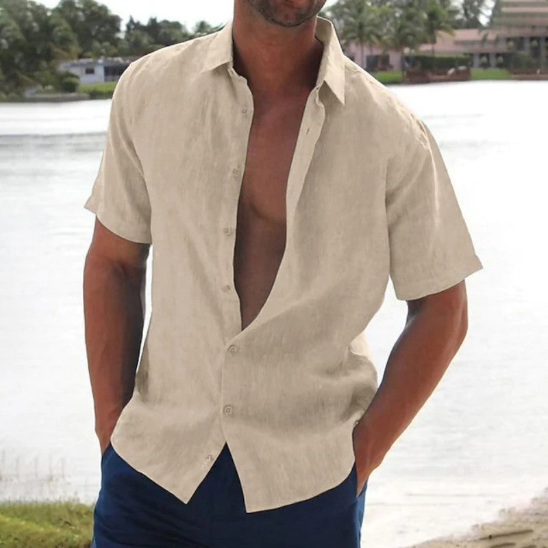 Heren overhemd korte mouw – Casual linnen shirt voor stijlvolle zomerdagen