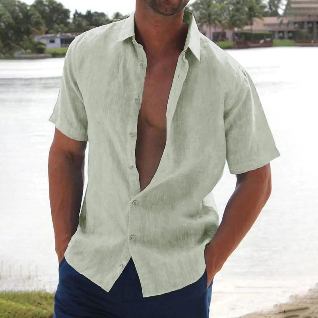Heren overhemd korte mouw – Casual linnen shirt voor stijlvolle zomerdagen