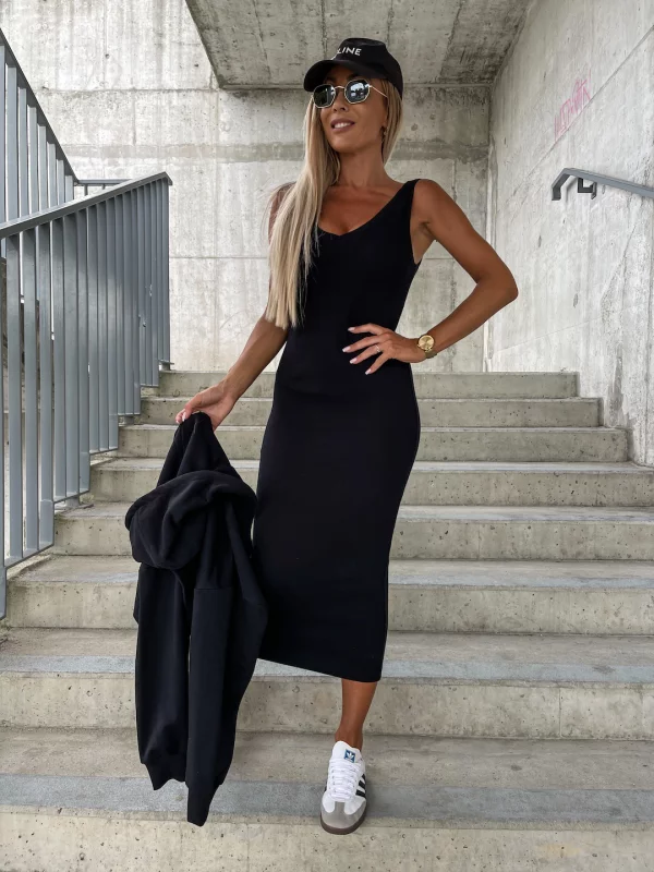 Quinty - Dames Elegante Jurk met Sweatshirt - Unieke en Modieuze Combinatie