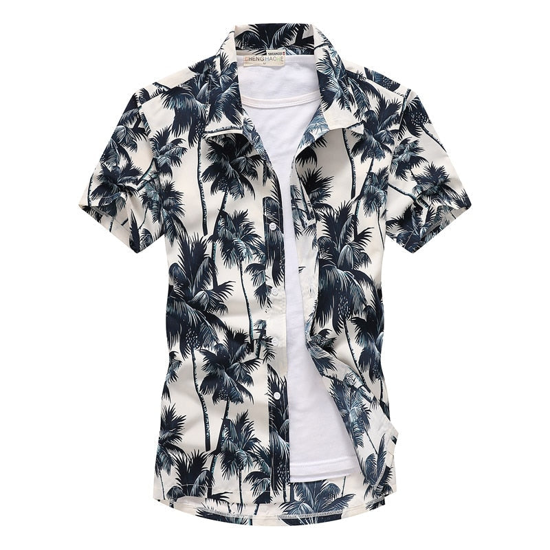 Herenoverhemd korte mouw met tropische print – Luchtig, opvallend en perfect voor de zomer