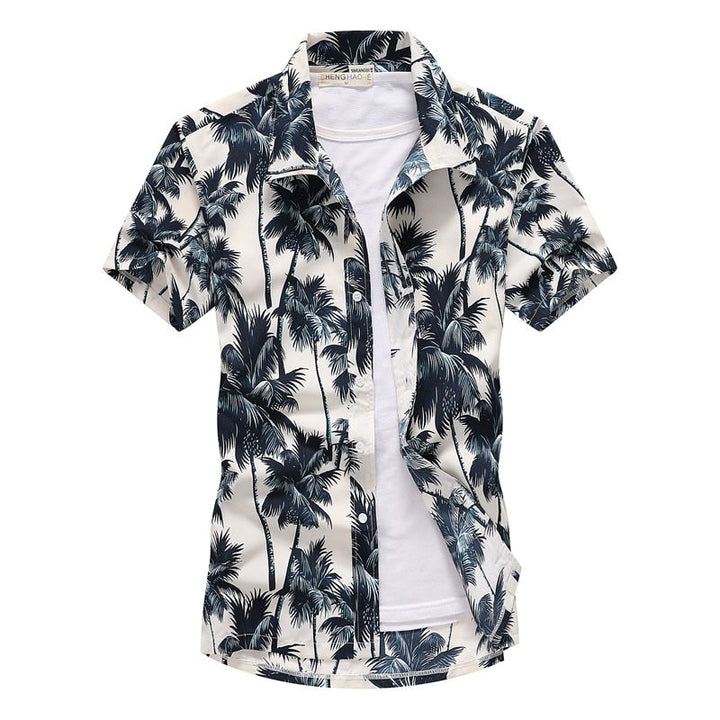 Herenoverhemd korte mouw met tropische print – Luchtig, opvallend en perfect voor de zomer