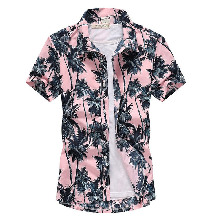 Herenoverhemd korte mouw met tropische print – Luchtig, opvallend en perfect voor de zomer
