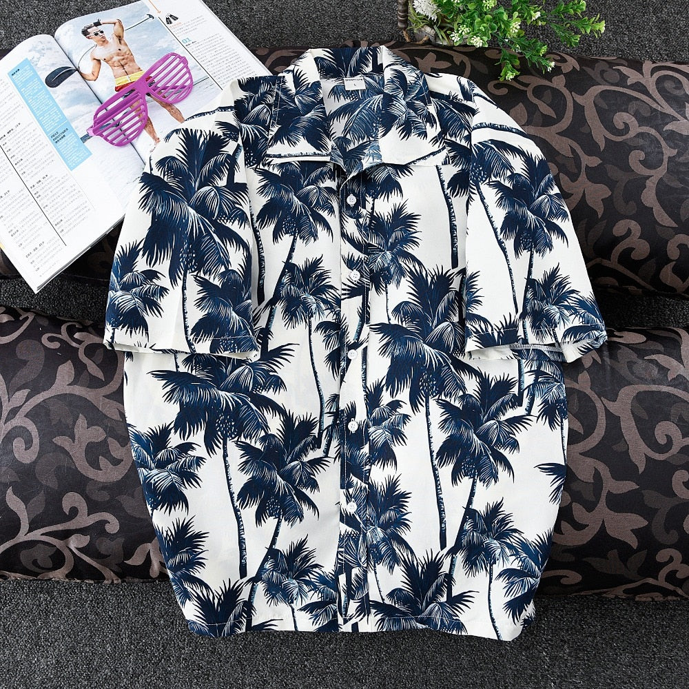 Herenoverhemd korte mouw met tropische print – Luchtig, opvallend en perfect voor de zomer