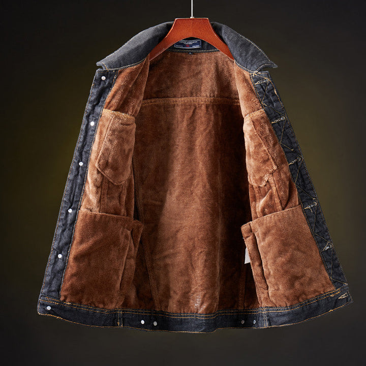 Noah | Winter denimjas met sherpa voering voor heren