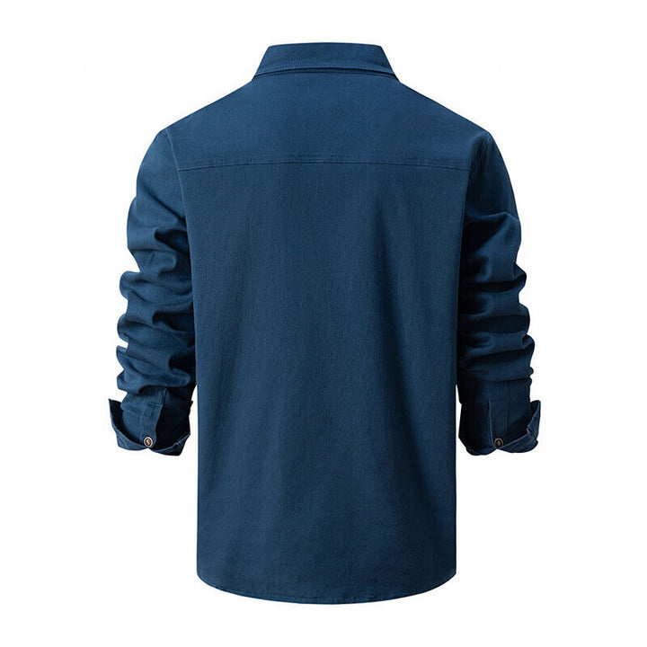 Bastien | Duurzaam ademend katoenen shirt voor heren met functionele borstzakken in utility-stijl