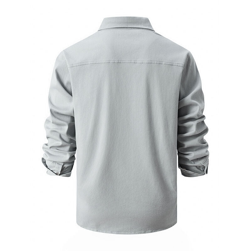 Bastien | Duurzaam ademend katoenen shirt voor heren met functionele borstzakken in utility-stijl