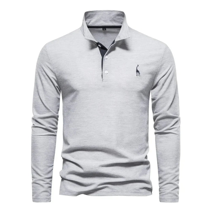 Oliver | Ademend zacht katoen herfst poloshirt voor heren met klassiek lange mouw ontwerp