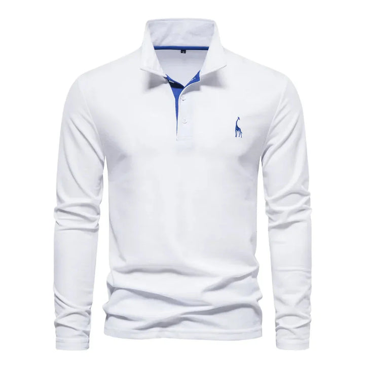 Oliver | Ademend zacht katoen herfst poloshirt voor heren met klassiek lange mouw ontwerp