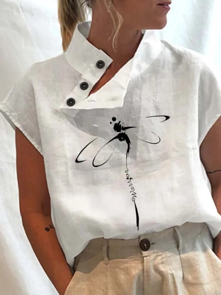 Clara - Dames Top - Vrolijke Print voor een Speelse Look