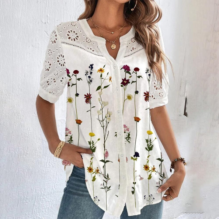 Jasmijn - Dames Blouse - Vrolijk Design voor een Speelse Look