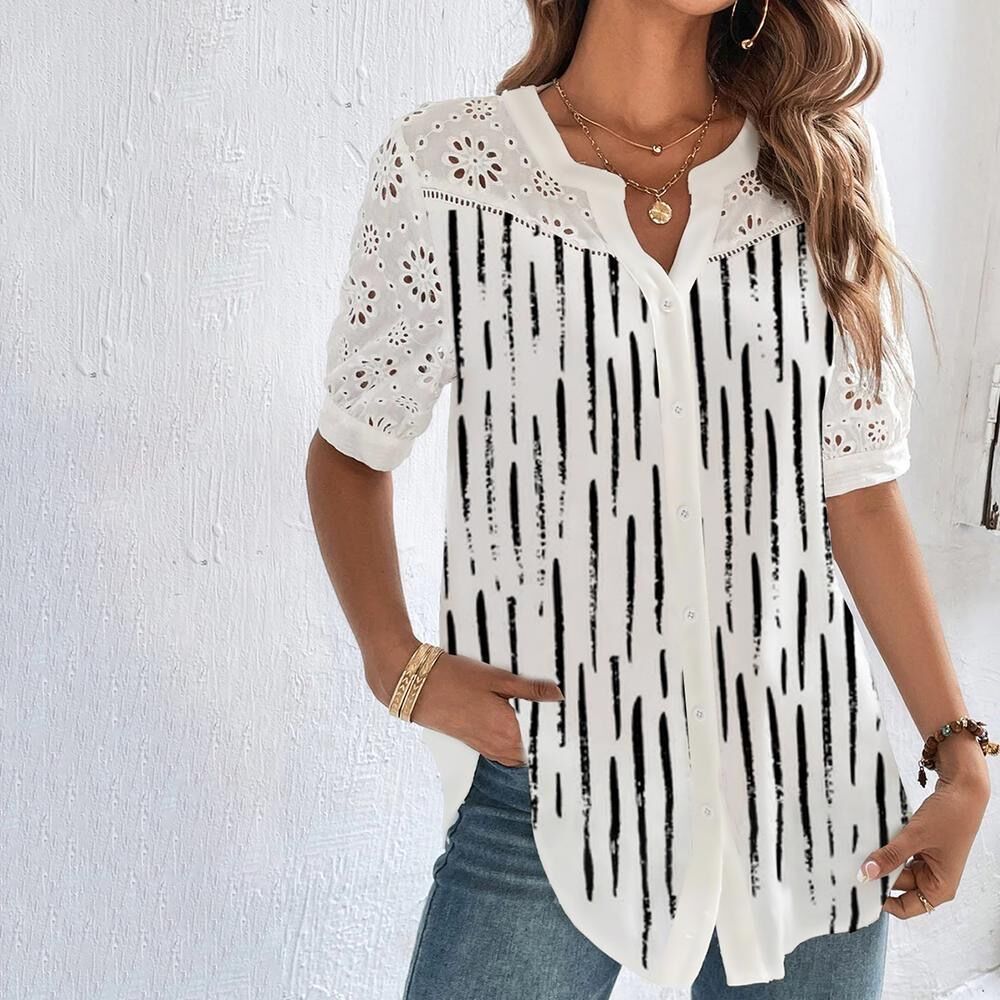 Jasmijn - Dames Blouse - Vrolijk Design voor een Speelse Look